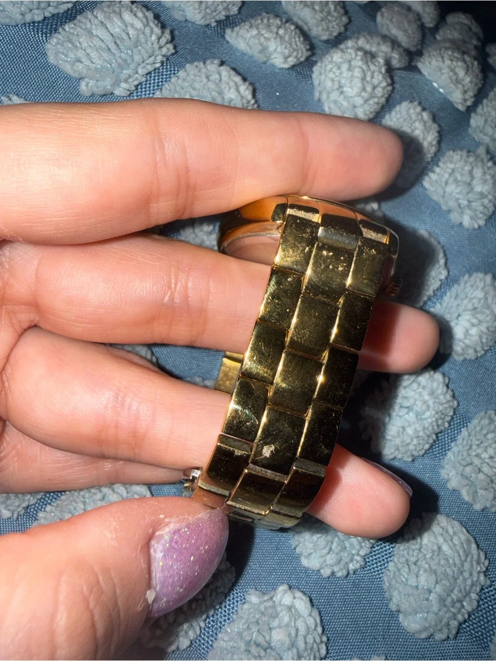 kate spade Gold-Tone Bracelet Watch with Mother-of-Pearl Dial and Red Accent